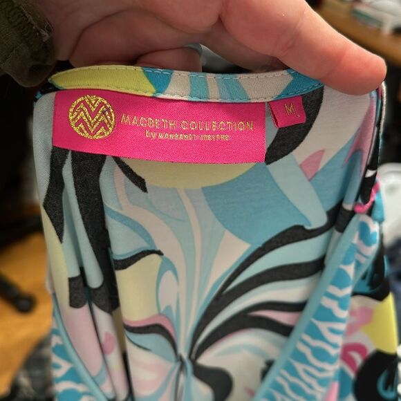 MACBETH COLLECTION Patterned V Neck Dress - Picture 4 of 5